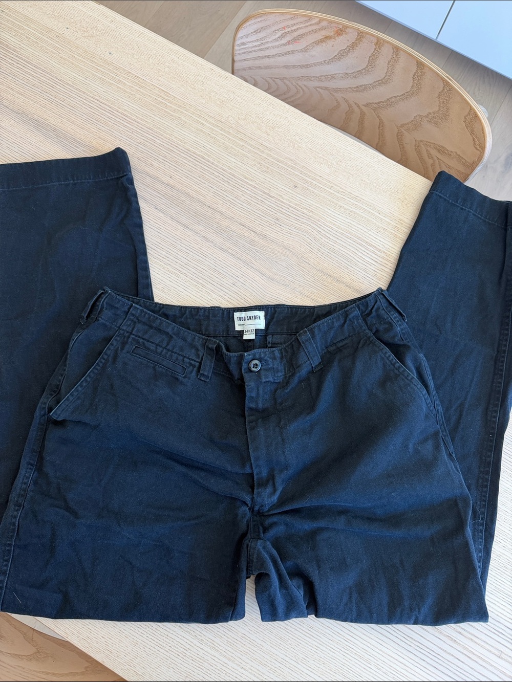 Todd Snyder Navy Cotton Chinos
